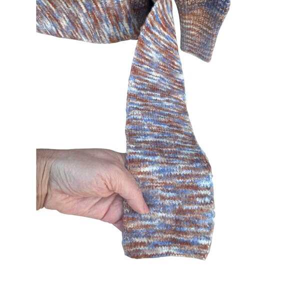 Nine West Purple Knitted Wrap Cardigan Sweater Brass Ring  S Multicolor Yarn - Picture 10 of 13